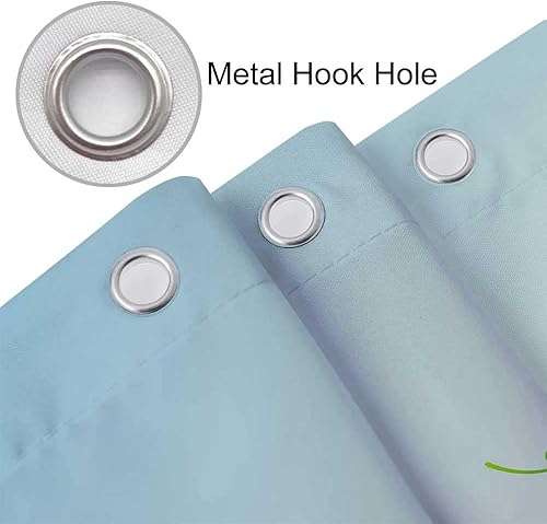 Miniatura 8 de JAWO Cortina de ducha de conejo y huevos de Pascua, bonito conejito con flores de primavera, cortina de ducha de tela azul, juego de cortina de