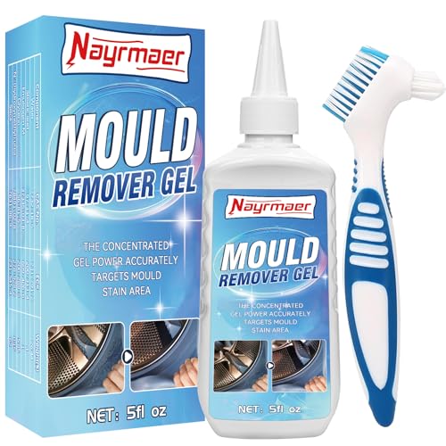 Nayrmaer Mould Remover Gel, 5fl oz Household Mould and Mildew Remover, Deep Clean Mold Remover for Washing Machine Toilet Bathroom Tile Stains (140g)