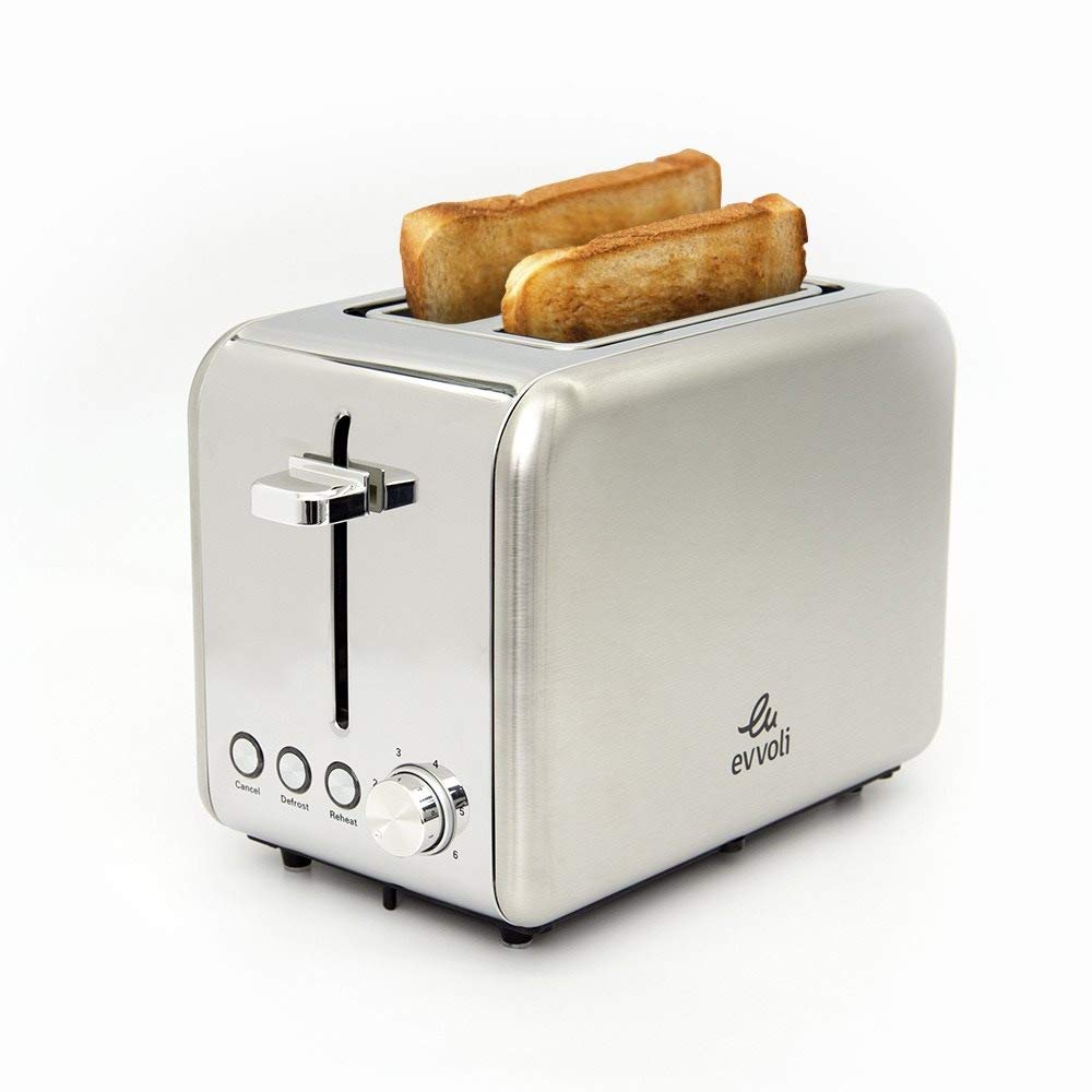 evvoli Toaster, 2 Slices, Cancel/Reheat/Defrost function, 6 Time settings, Auto power cut off function, EVKA-TO7HS