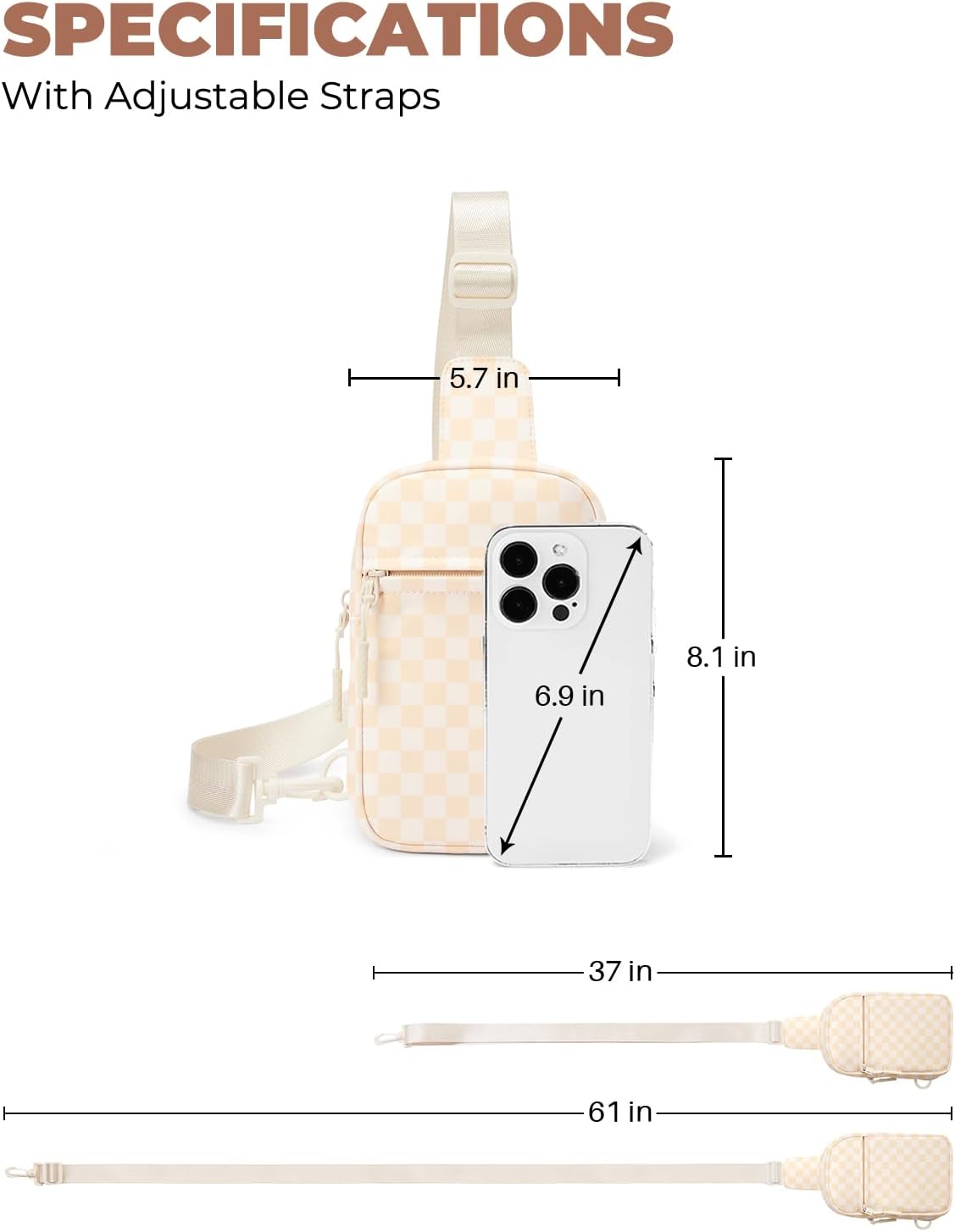 CHOLISS Small Sling Bag for Women and Men, Crossbody Bags Trendy Fanny Packs Chest Bag with Extended Strap - Image 6