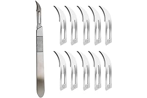 10 Pcs STERILE Scalpel Blades 12# with Scalpel Handle