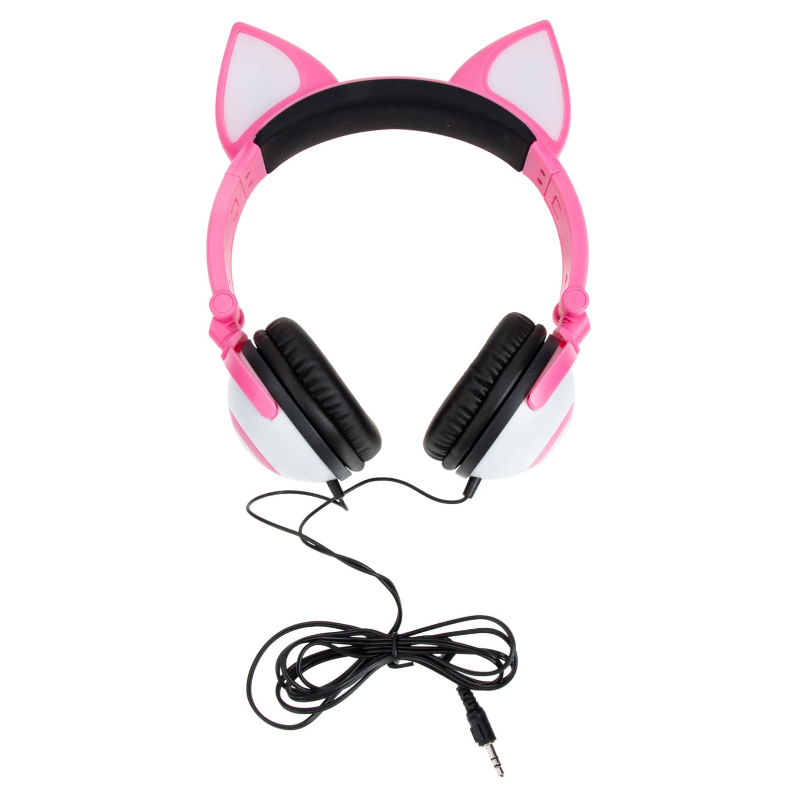 KOMBIUDA Cuffia Sovraurale per Ragazzo Ragazza Design Orecchie di Gatto Cuffie per Ragazzi Cuscinetto Auricolare Morbido Auricolari Portatili Pieghevoli per Viaggi