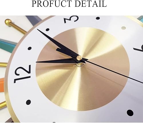 Miniatura 3 de Reloj de pared grande de 27.5 pulgadas, reloj de pared de mediados de siglo, reloj Starburst sin tictac, funciona con pilas, decoración moderna para
