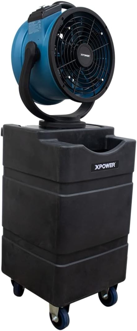 XPOWER FM-88WK2 Multi-Purpose Oscillating Misting Fan With Built-In Water Pump And WT-90 Mobile Water Reservoir