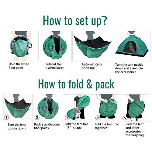 instant automatic pop up tent, 2 Person Lightweight Tent, Waterproof Windproof, UV Protection, Perfect for Beach, Outdoor, traveling, hiking, camping, hunting, fishing - Image 6