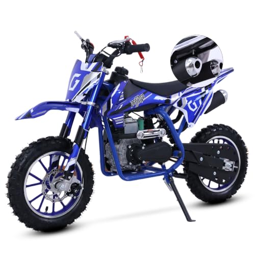 BLAZEGO 50cc 4-Stroke Kids Dirt Bike, Gas Dirt Bike for Kids 8-14, Blue