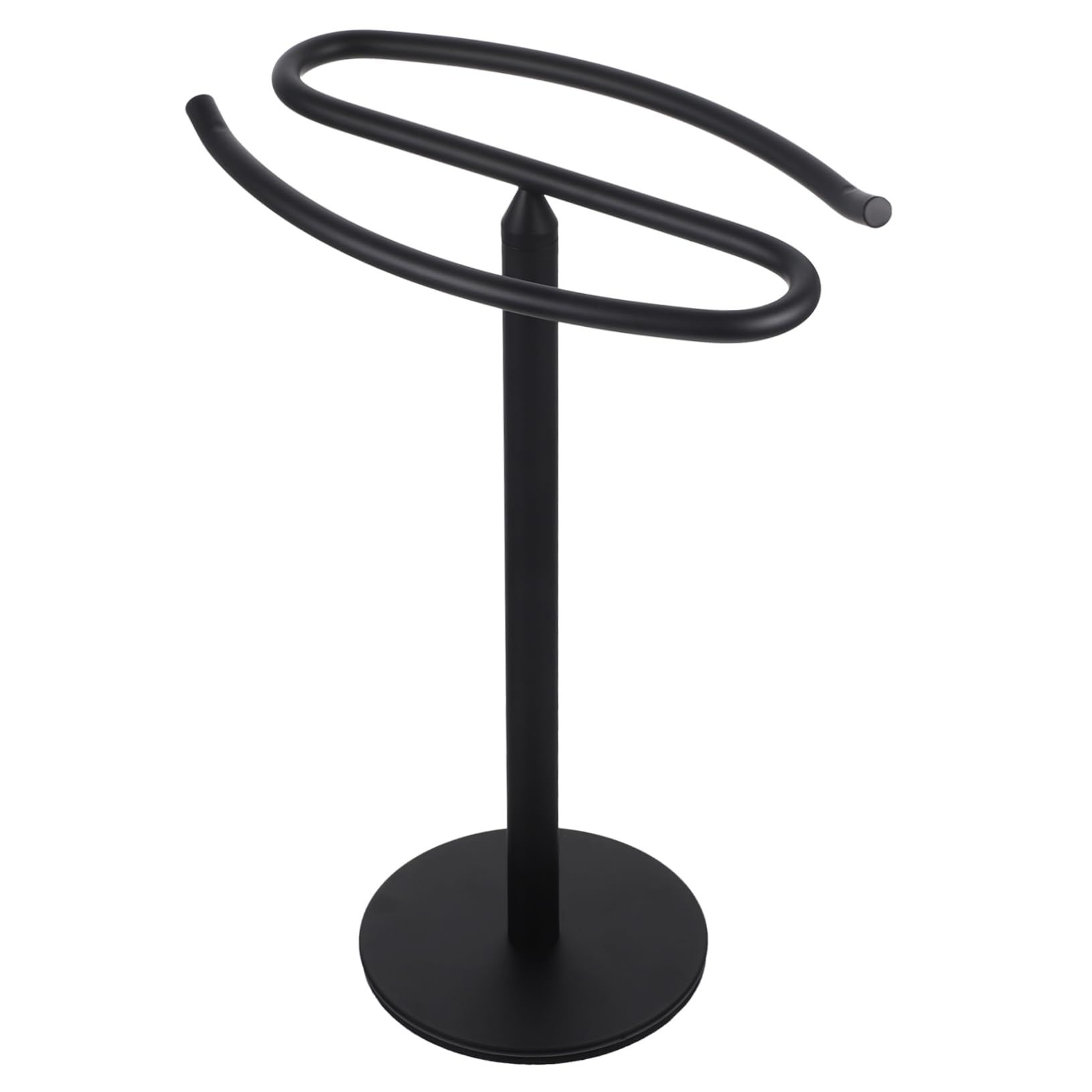Cabilock Toallero de Baño Vertical de Acero Inoxidable Negro para Baño | Base Estable, sin Perforación, Admite Toallas de Varios Tamaños, Uso Diario en Hogar