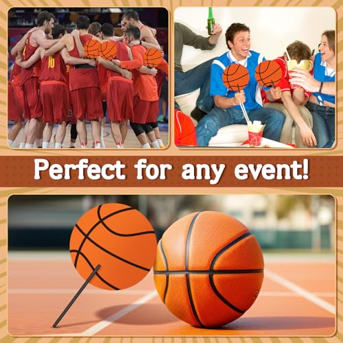 image for AKAIXI Basketball Hand Fans Party Favors - 12 PCs Hand Fans Bulk for B