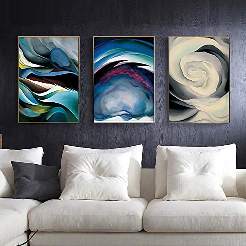 Cuadros abstractos sin marco para renovar paredes vacías juego de 3 lienzos 40x60 cm 4