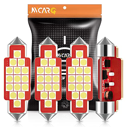 JWCARO 578 LED Bulbs White,41mm 42mm Festoon LED Light Newest Super Bright 211-2 212-2 569 LED Interior Car Lights for Dome Map Door License Plate Courtesy Lights Canbus Error Free, 4Pcs
