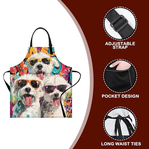 Image of Nuxovilar Cute Apron with Pockets, 26.77 * 30.7 Inches, Versatile for Meal Prep, Baking, Holiday Cooking