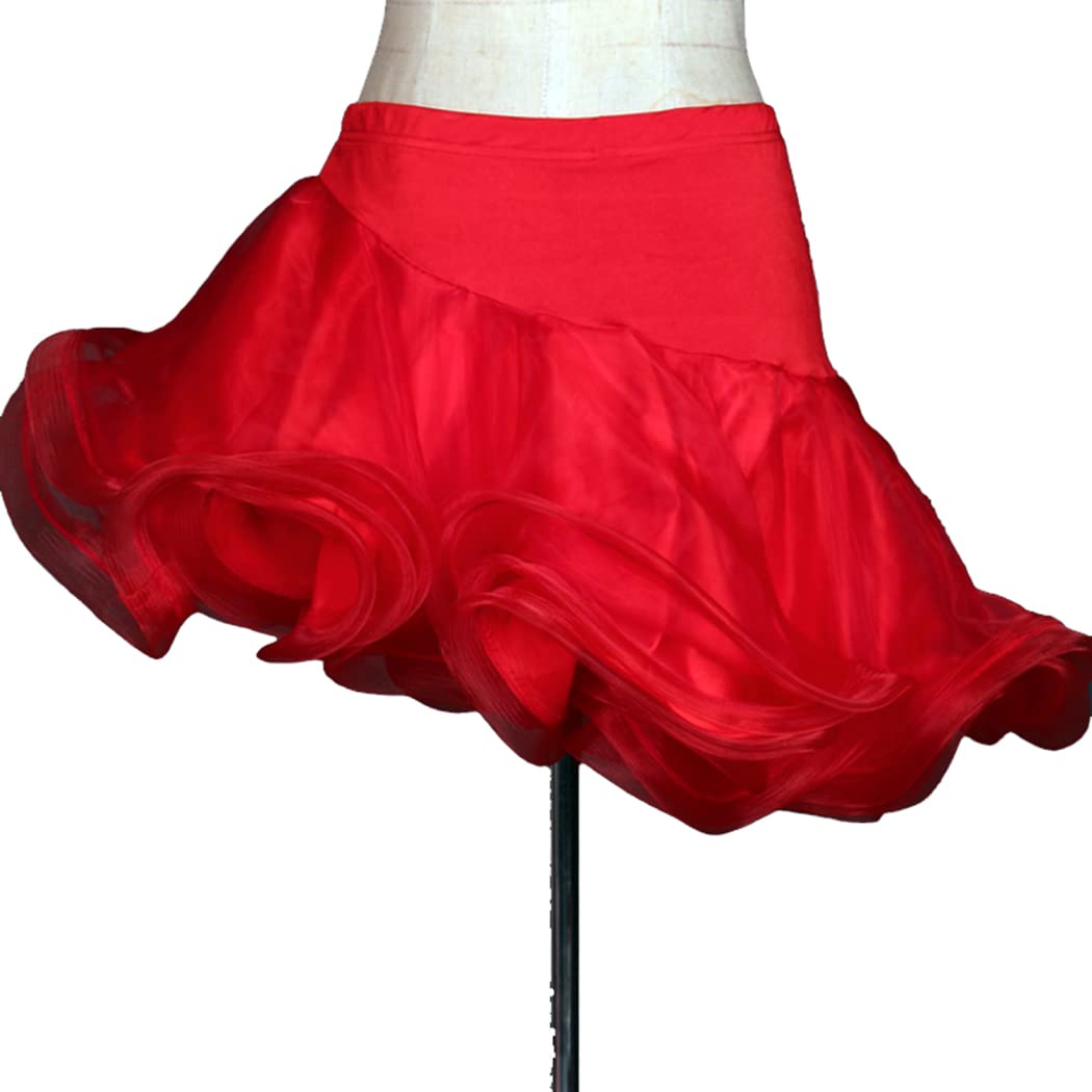 Gonna Tutu Gonfia da Donna sotto Il Vestito Minigonna Sottoveste di Ballo da Sala da Ballo Valzer Gonna in Tulle Elastico Asimmetrico con Danza Latina Cha Cha Costume Cosplay