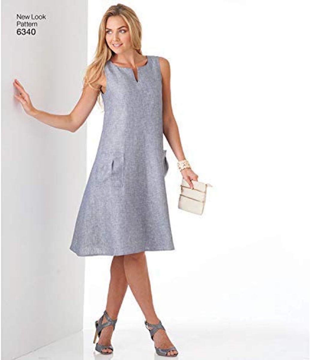 Simplicity New Look Sewing Pattern 6340: Misses' Easy Dresses, Size A, Paper, White, A (8-10-12-14-16-18-20)
