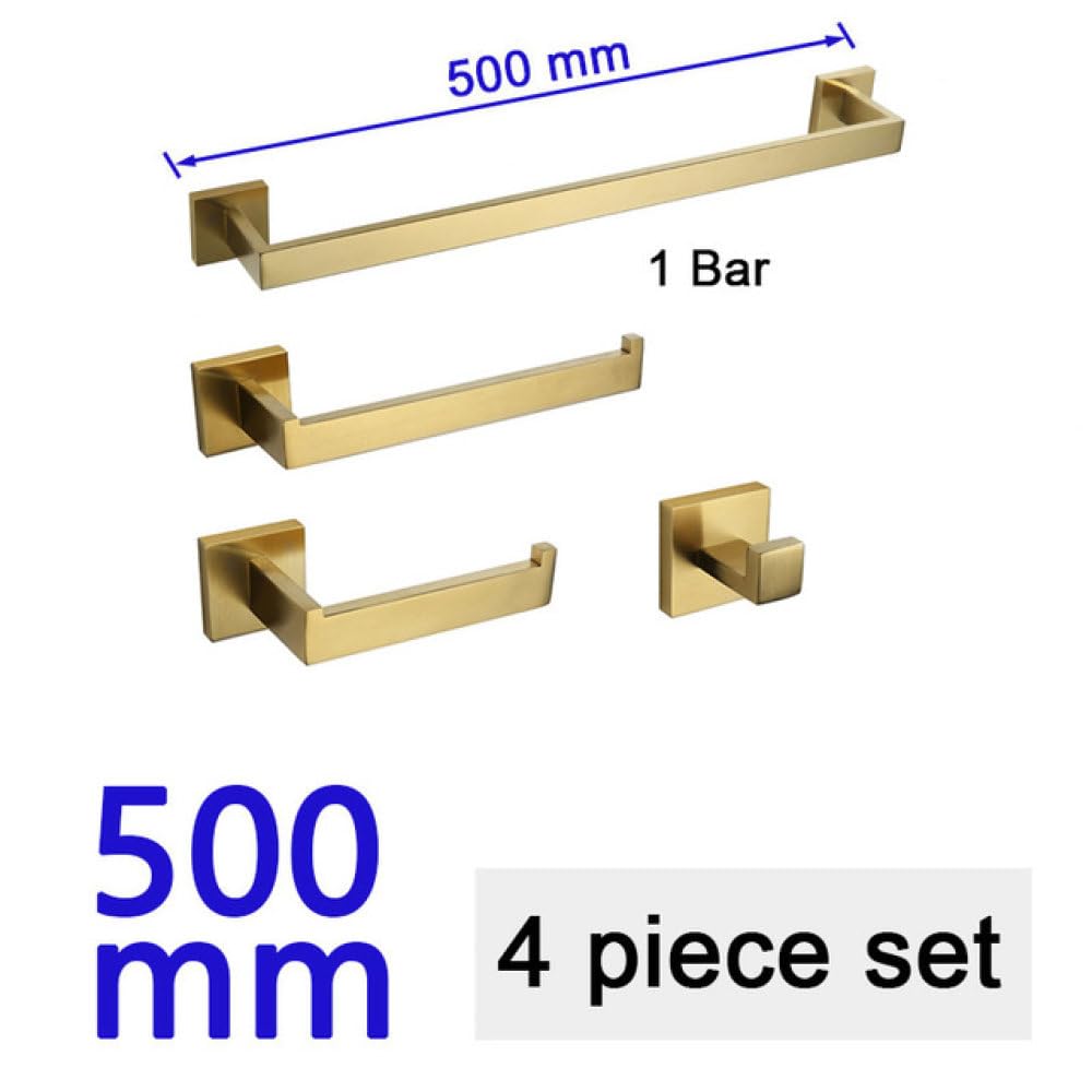 Genérico Toallero de Barra Accesorios de baño cepillados en Oro Hardware Barra de Toalla Gancho para riel Jabonera Escobilla de baño, Juego de 4 Piezas 50, China