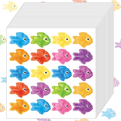 Estune 540 Pcs Colorful Fish Stickers for Kids