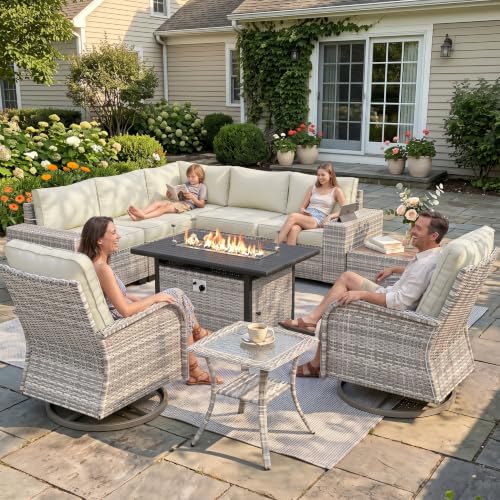 Outdoor Patio Furniture Set PE Wicker Rattan Outdoor Sectional Sofa