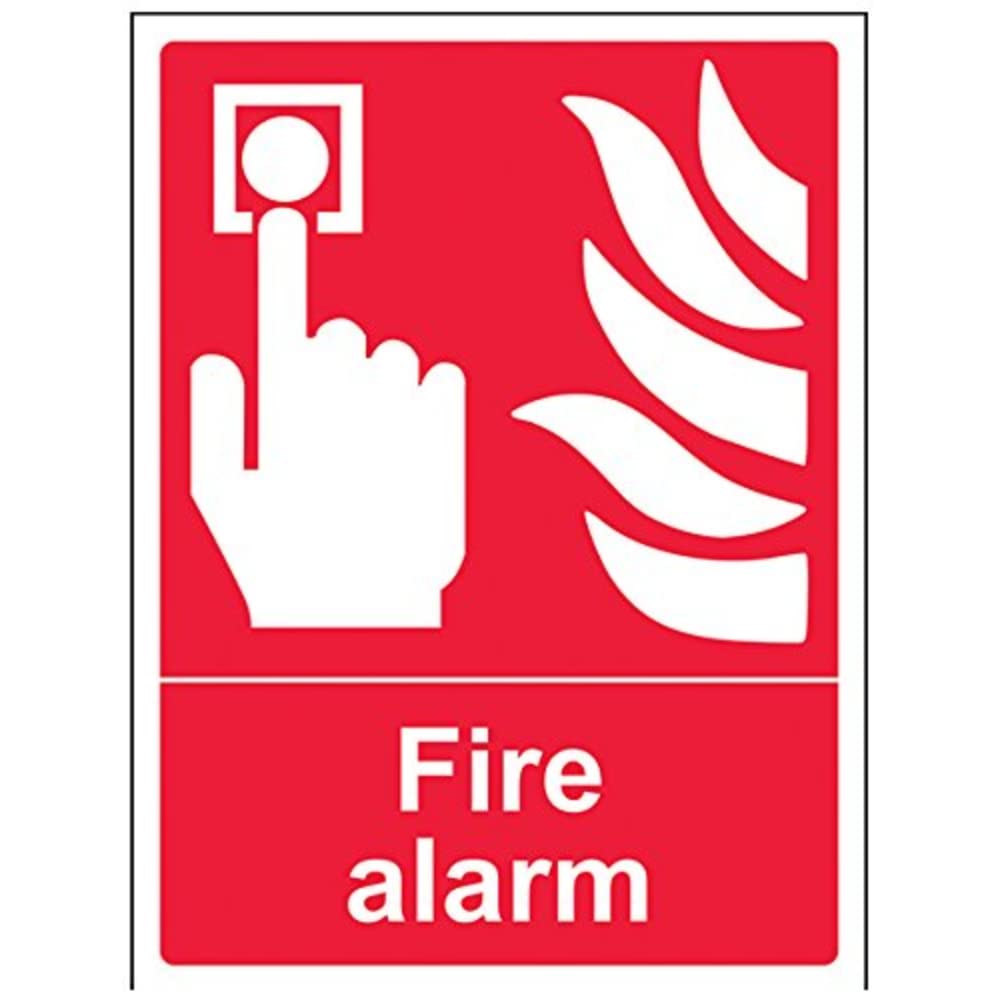 V Safety Fire Alarm Sign - 150mm x 200mm - Self Adhesive Vinyl