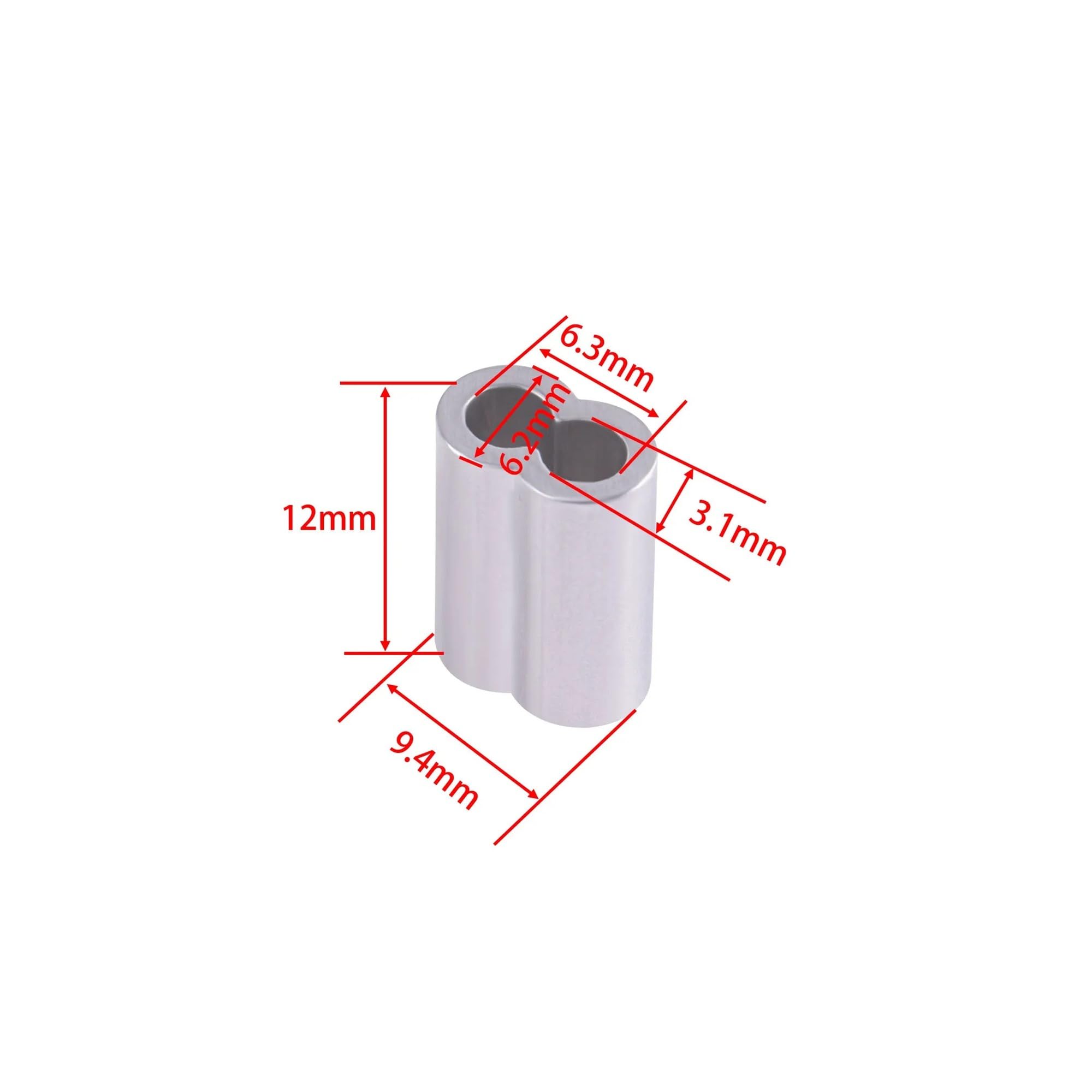 Virole de câble métallique en aluminium, manchon à sertir de câble, bague de serrage à boucle, 440 pièces