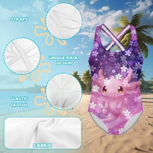 Image of Kids One Piece Swimsuit for Girls 5-14 Years Old Pretty Secure and Comfortable