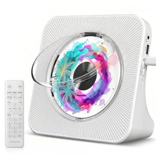 Portable CD Player with Bluetooth, Gueray Desktop CD Music Players for Home Built-in Double HiFi Sound Speakers, Support AUX&USB Headphone Jack, FM Radio Boombox, LCD Screen Display for Kids Gift