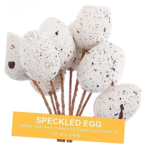 Decoración de 27 piezas de huevos moteados para Pascua miniatura 3