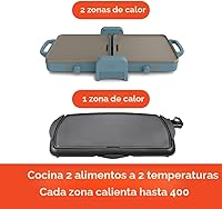 Vista 4 de bella Plancha de cerámica plegable y de doble temperatura de 10 x 20 pulgadas, se adapta a cualquier lugar, revestimiento antiadherente de cerámica