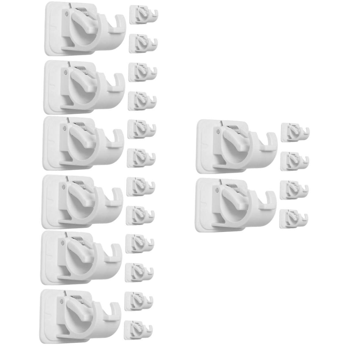 GARVALON 24pezzi Supporti per Bastoni delle Tende Ganci Adesivi Resistenti per Tende da Bagno e Teli Facile Installazione