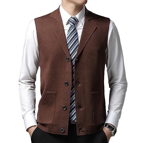Suéter de punto elegante Haitpant chaleco con solapa de moda masculina