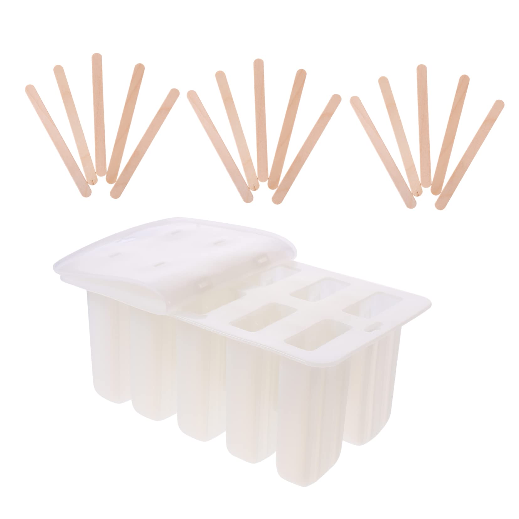 IMIKEYA Moule à Glace Diy 10 Pièces En Silicone Avec Bâtonnets En Moules à Réutilisables En Plastique Transparent Pour L'été Facile à Démouler Garçon Et Adultes