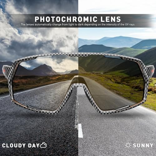 KAPVOE Photochromic Cycling Glasses Sports Sunglasses for Men Women UV400 Protection Bicycle MTB Mountain Bike Sunglasses - image 3