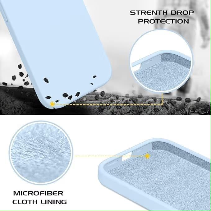 Image of Silicone Case compitable for iPhone 15, Light Blue Protective Cover with Camera Protection Smooth and Soft