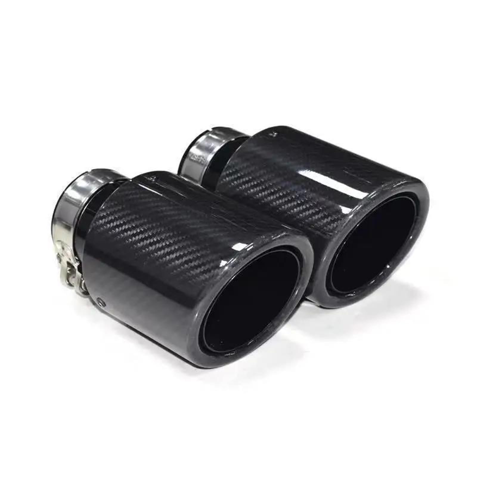 Punta de escape de 165cm en acero inoxidable negro con silenciador de fibra de carbono doble 6