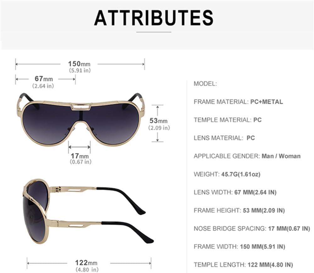 One-Piece Punk Sunglasses For Women Men Retro Sports Driving Sun Glasses Shades