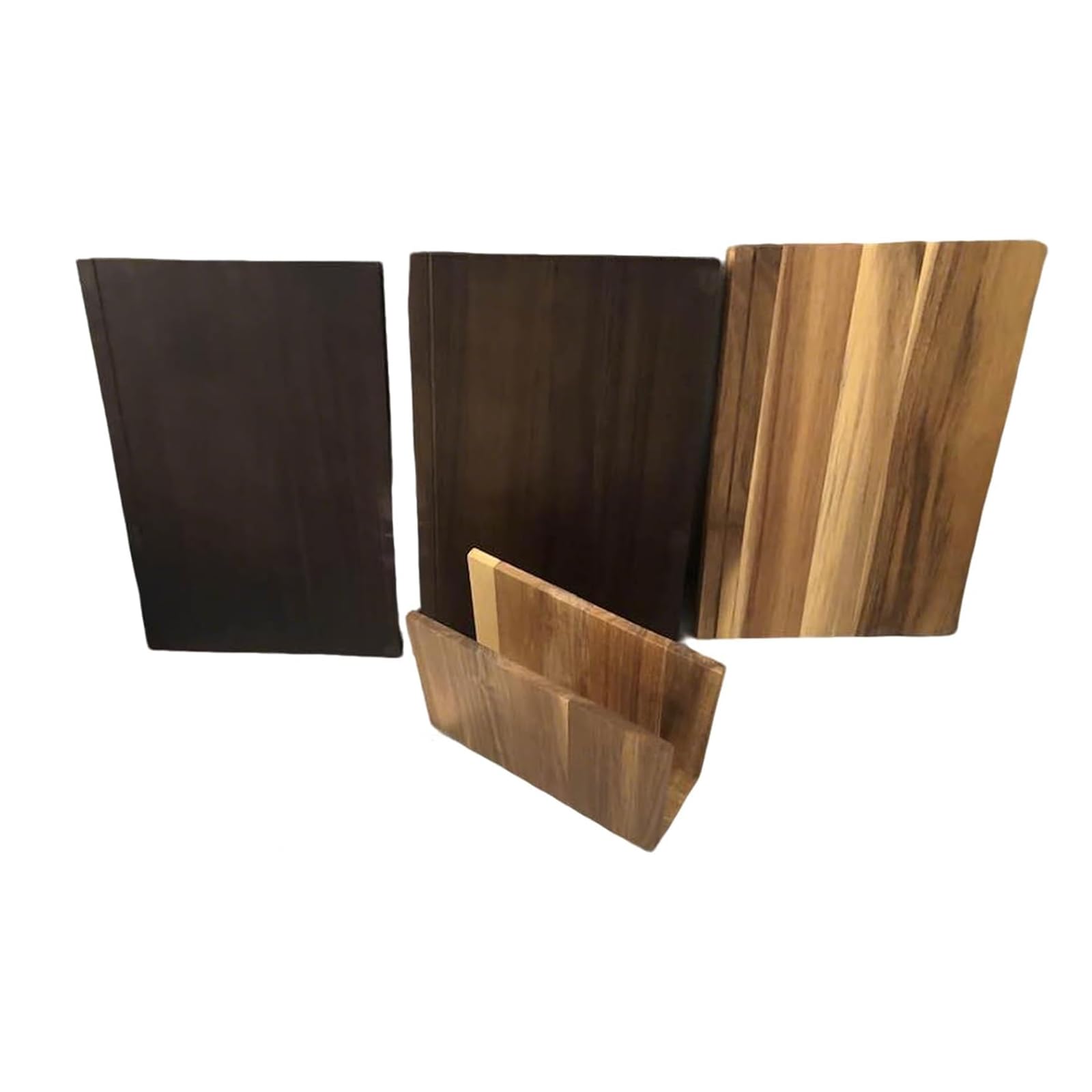 Deska do krojenia z drewna 33 x 25,5 x 1,9 cm, zestaw 3 szt., dekoracyjne deski do krojenia, styl vintage, ze stojakiem, do chleba, mięsa, warzyw i serów