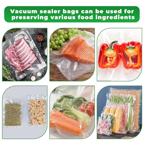 Image of Vacuum Sealer Bags,50 PCS 6 inchx10 inch Textured Vacuum Sealing Bags,Commercial Grade, BPA Free, Heavy Duty,Great for Food Storage Meal Prep or Sous Vide Cooking.