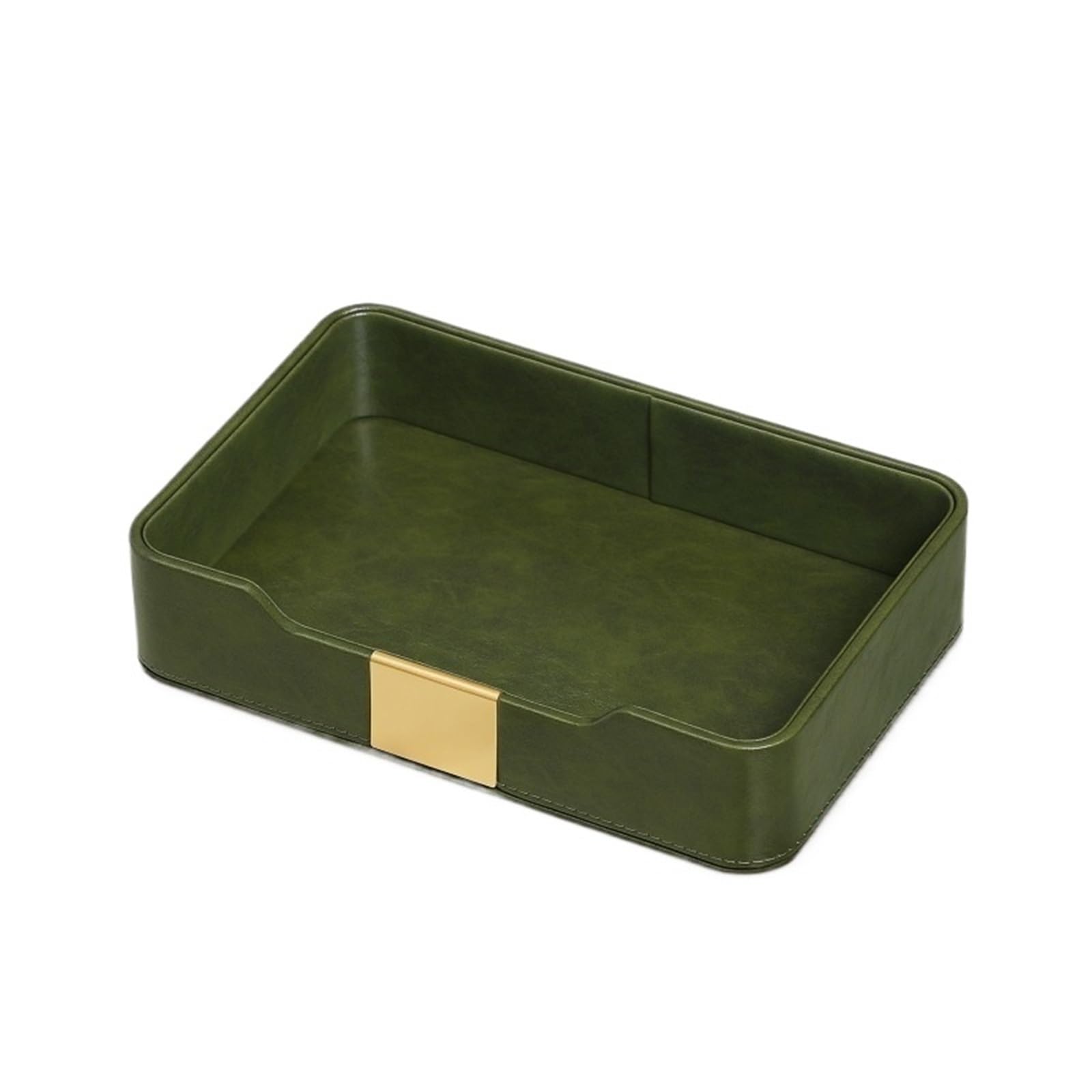 LPATEBCVU Leather Tray Leather Tray Decorative Trays Rectangular Vanity Keys Storage Modern Luxury Accessory Organizer Home Organization(Green)