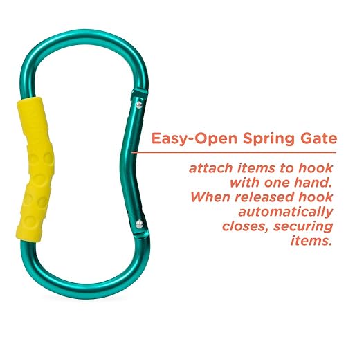 Miniatura 3 de Nuby Mosquetón de gancho grande y práctico con agarre suave texturizado, los colores pueden variar