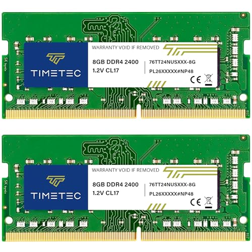 Image of Timetec 16GB KIT(2x8GB) DDR4 SODIMM for Intel NUC KIT /Mini PC /HTPC /NUC Board 2400MHz PC4-19200 Non ECC Unbuffered 1.2V CL17 Single Rank 260 Pin Memory Upgrade(16GB KIT(2x8GB))