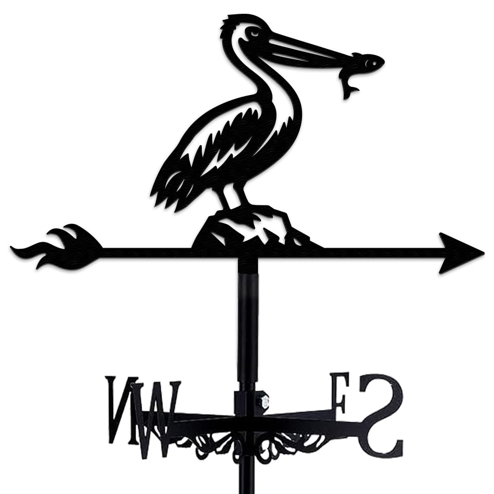 BEUNITONE Weather Vane, Wind Direction Indicator for Outside, Coastal Bird Themed Metal Decorations for Coastal Garden, Roof and Outdoor
