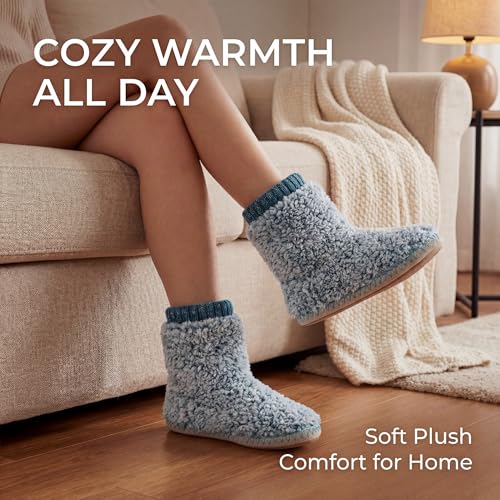 Image of Cozylook Women's Boot Slippers Warm Fuzzy Indoor Slippers Non Slip | Plush-lined ankle coverage, non slip bottoms for indoor floors, multiple US sizes, machine wash cold, do not tumble dry