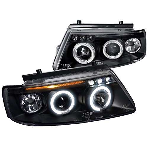 Spec-D Tuning LHP-PAS97JM-TM For VW Passat B5 Halo LED Projector Head Lights Corner Signal Lamp Black