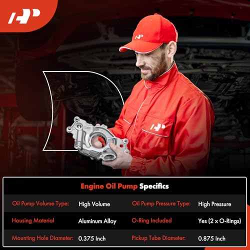 A-Premium High Volume Oil Pump for 4.8L 5.3L 6.0L - Compatible with Chevrolet Silverado, Tahoe, Camaro, Suburban & GMC Sierra, Yukon, Savana & Cadillac - 4.8 Oil Pump, 5.3 Oil Pump, 6.0 Oil Pump - Thumbnail 3