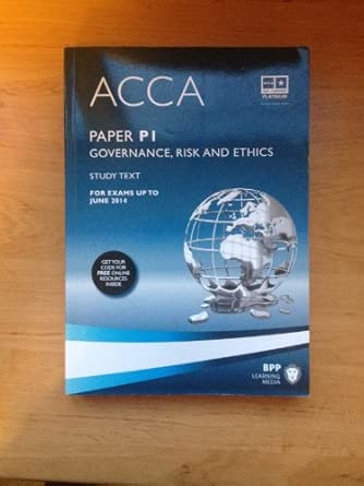 ACCA - P1 Governance, Risk and Ethics: Study Text book cover
