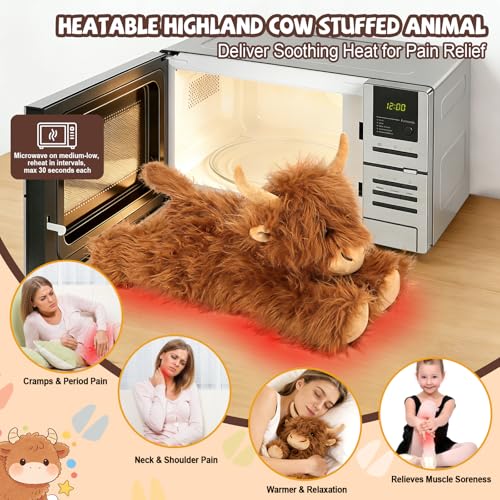 Peluche vache écossaise LSMN marron douce pour enfant - 4