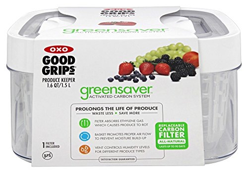 Pote Retangular com Filtro de Carvão 1,5 Litros Greensaver OXO
