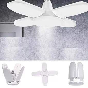 Gesto B22 Ultra High Bright Portable Fan Shape with 5 Led Swings 60W Led Bulb CFL Upto 85% Energy Saving Adjustable Home,Commercial,Ceiling Light,Cool White Light(5 Fan LED Bulb, Pack of 1)