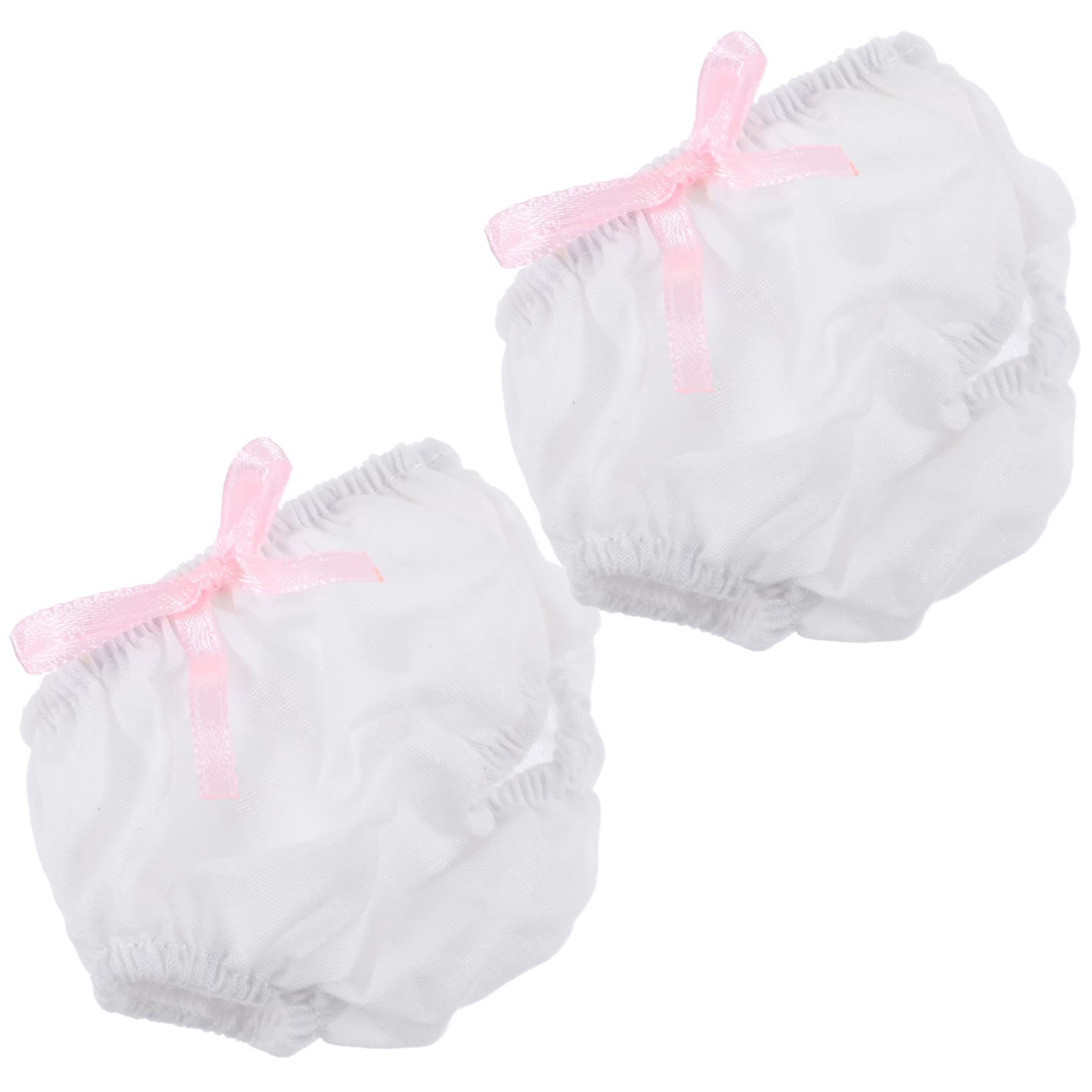 Toyvian Baby Doll Panties Accessories 2Pcs Mini Underwear Shorts for 8 Inch Dolls Dress up Play Reborn Dolls Accessories Cute Doll Underpants