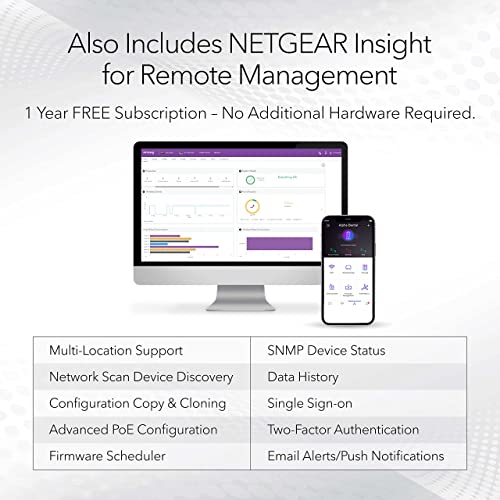 Image of NETGEAR (GS752TP) 52 Port Gigabit (10 /100 /1000) Professional Web Manageable PoE+ Ethernet Smart Switch, RJ45 Switch with 48 PoE+ 380W Ports, 4 SFP 1G Ports, Desktop /Rack, ProSAFE Lifetime Protection