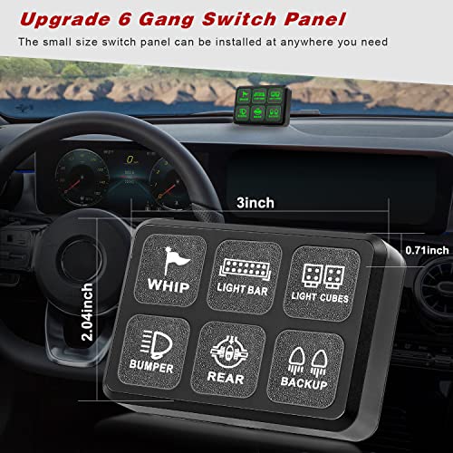 6 Gang Switch Panel Kit, Auto Power Plus Circuit Control Box Relay System Universal On-Off Touch Switch Box For Car Marine Boat Atv Utv Truck #TOP1
