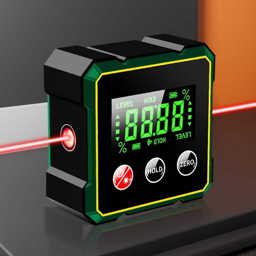 Buscador de ángulos digital magnético con regla electrónica de medidor láser LCD de 360°, herramienta electrónica de medición, inclinómetro, mini transportador